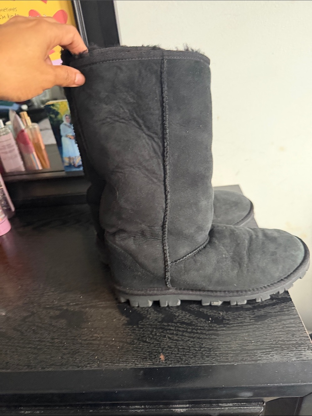 UGG Black Suede Tall Classic Winter Boots